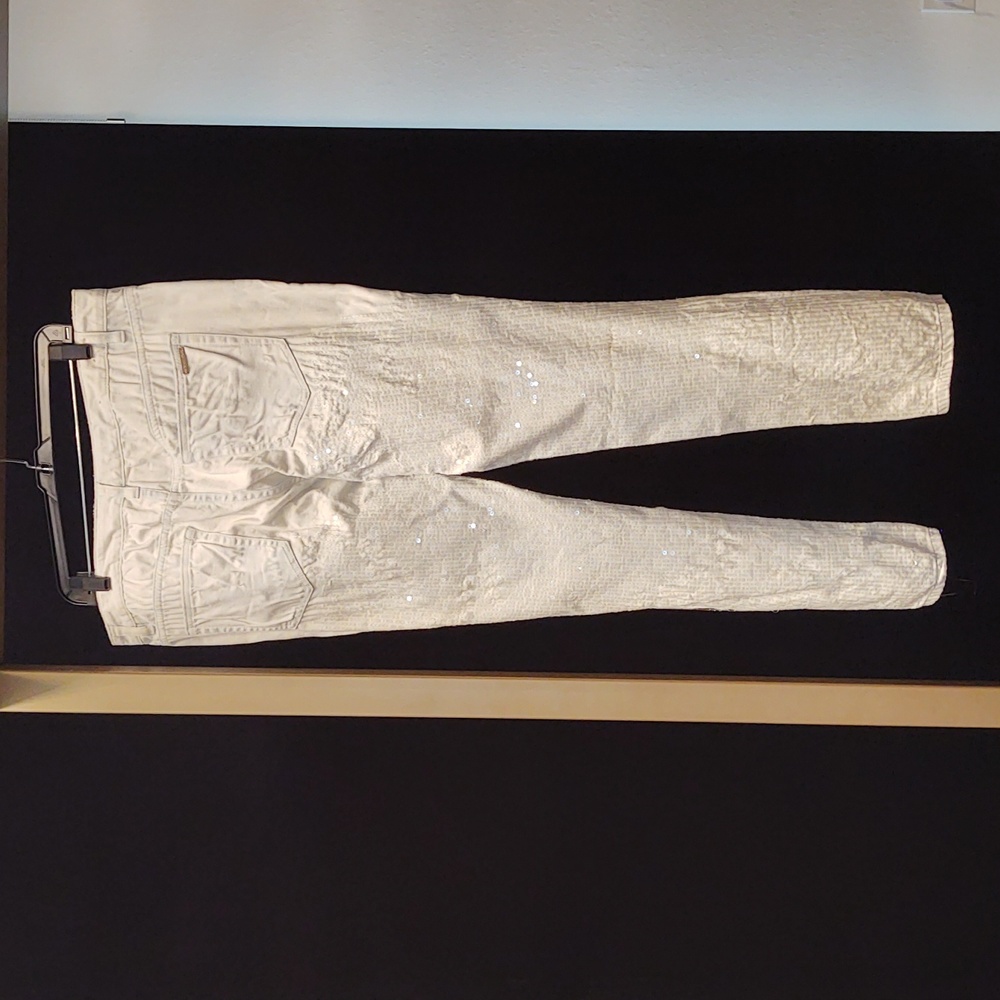 Michael Kors Size 12 Sequin White Jeans